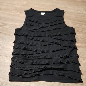 Chico's Black Ruffle Tank Top